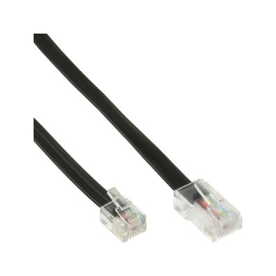 InLine® Modularkabel, RJ45 zu RJ12 Stecker / Stecker, 6adrig, 6m, schwarz