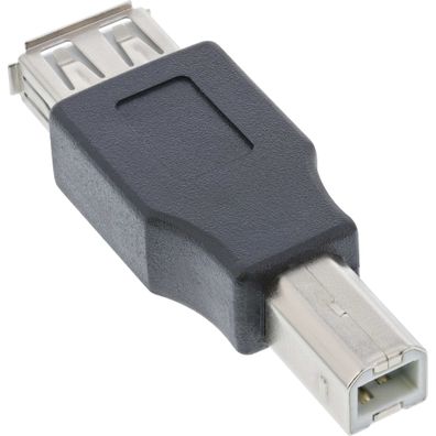 InLine® USB 2.0 Adapter, Buchse A auf Stecker B, schwarz