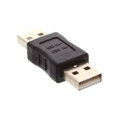 InLine® USB 2.0 Adapter, Stecker A auf Stecker A, schwarz