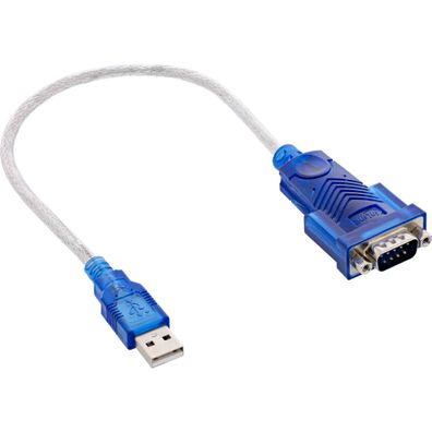 InLine® USB zu Seriell Adapterkabel, Stecker A an 9pol Sub D Stecker, transparen