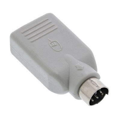 InLine® USB PS/2 Adapter, USB Buchse A auf PS/2 Stecker, beige