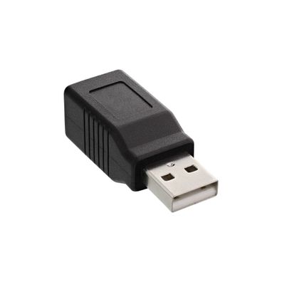 InLine® USB 2.0 Adapter, Stecker A auf Buchse B, schwarz