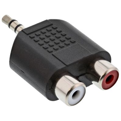 InLine® Audio Adapter, 3,5mm Klinke Stecker an 2x Cinch Buchse, Stereo, schwarz