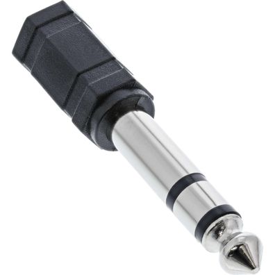 InLine® Audio Adapter, 6,3mm Klinke Stecker an 3,5mm Klinke Buchse, Stereo, schw
