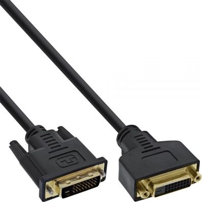 DVI-D Verlängerung Premium, digital 24 + 1 Stecker / Buchse, Dual Link, 2m, schwar