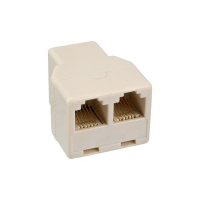 InLine® Modular Verteiler, 1x RJ12 Buchse auf 2x RJ12 Buchse, weiß