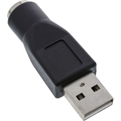 InLine® USB PS/2 Adapter, USB Stecker A auf PS/2 Buchse, schwarz