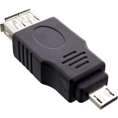 InLine® Micro-USB Adapter, Micro-A Stecker an USB A Buchse, schwarz