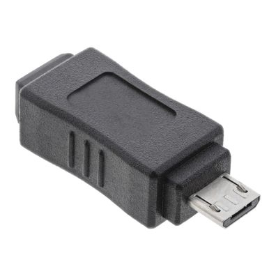 InLine® Micro-USB Adapter, Micro-B Stecker an Mini USB 5-pol Buchse, schwarz