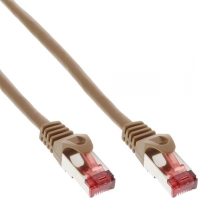 InLine® Patchkabel, S/FTP (PiMf), Cat.6, 250MHz, PVC, Kupfer, braun, 0,25m, brau