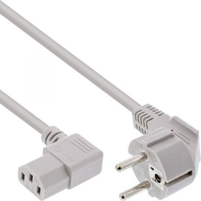 InLine® Netzkabel, Schutzkontakt gewinkelt auf Kaltgerätestecker C13 gewinkelt,