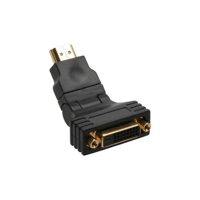 HDMI-DVI Adapter, 19pol St auf 24 + 1 Bu, mit 180° Winkel, vergoldete Kontakte