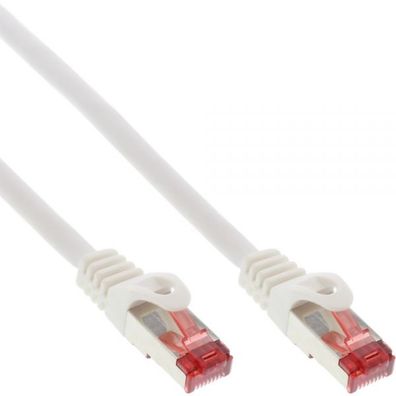 InLine® Patchkabel, S/FTP (PiMf), Cat.6, 250MHz, PVC, CCA, weiß, 0,3m, weiß