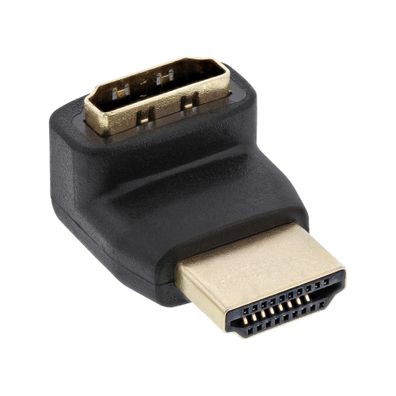 InLine® HDMI Adapter, Stecker / Buchse, gewinkelt oben, vergoldete Kontakte, 4K2