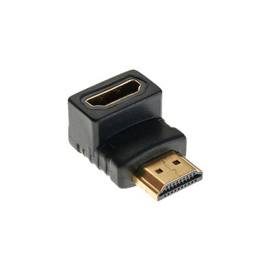 InLine® HDMI Adapter, Stecker / Buchse, gewinkelt unten, vergoldete Kontakte, 4K