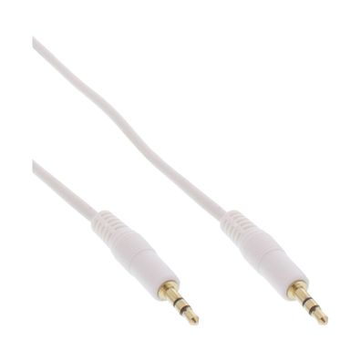 InLine® Klinke Kabel, 3,5mm Stecker / Stecker, Stereo, weiß / gold, 3m, weiß