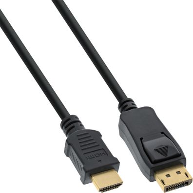 InLine® DisplayPort zu HDMI Konverter Kabel, schwarz, 2m, schwarz