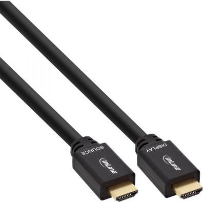 InLine® HDMI Kabel, HDMI-High Speed mit Ethernet, Stecker / aktiv, schwarz / gol