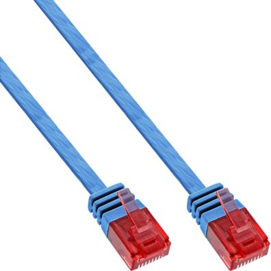 InLine® Patchkabel flach, U/UTP, Cat.6, blau, 5m, blau