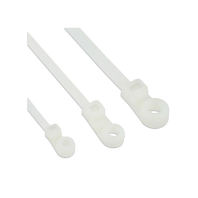 InLine® Kabelbinder mit Montageloch, Länge 200mm, Breite 4,8mm, 100 Stück, natur