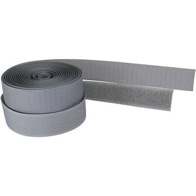InLine® Kabelbinder, Klettverschlussband 2-teilig, 25mm, grau, 3m, grau