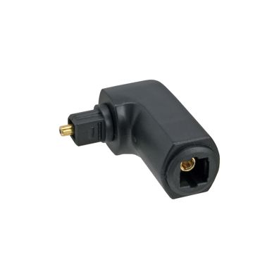 InLine® OPTO Audio Adapter, Toslink Buchse / Stecker, 90° gewinkelt, schwarz