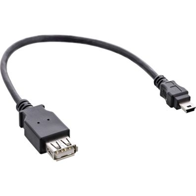 InLine® USB 2.0 Adapterkabel, Buchse A auf Mini-5-pol. Stecker, 0,2m, schwarz
