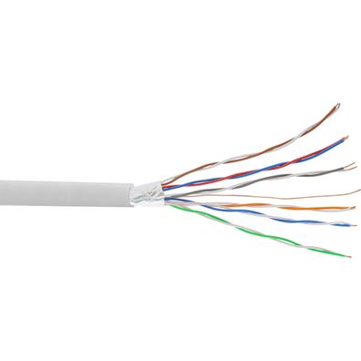 InLine® Telefon-Kabel 12-adrig, 6x2x0,6mm, zum Verlegen, 25m Ring, beige
