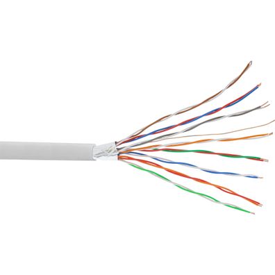 InLine® Telefon-Kabel 16-adrig, 8x2x0,6mm, zum Verlegen, 25m Ring, beige