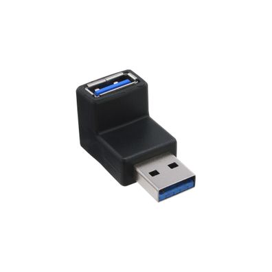 InLine® USB 3.0 Adapter, Stecker A auf Buchse A, gewinkelt 90°, schwarz