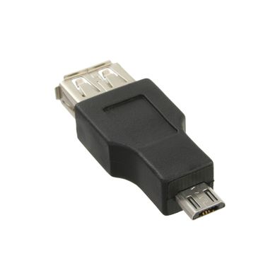 InLine® Micro-USB Adapter, Micro-B Stecker an USB A Buchse, schwarz