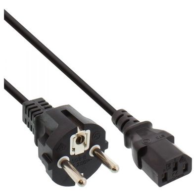 InLine® Netzkabel, Schutzkontakt gerade auf Kaltgerätestecker C13, 5m, schwarz,