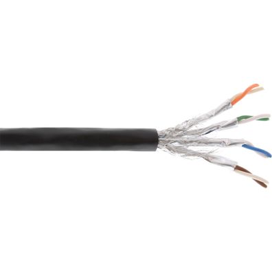 Außen Cat.7a, S/FTP (PiMF) 4x2x0,58 AWG23 Kupfer, 1200MHz, PE-Mantel 500m