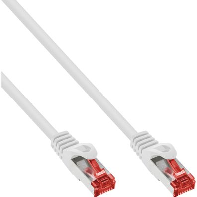 InLine® Patchkabel, S/FTP (PiMf), Cat.6, 250MHz, PVC, CCA, weiß, 0,25m, weiß