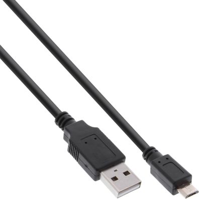 InLine® Micro-USB 2.0 Kabel, Schnellladekabel, USB-A Stecker an Micro-B schwarz,
