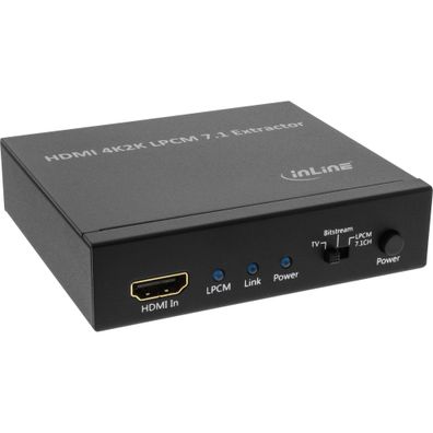 InLine® Extraktor, Eingang 4K2K HDMI zu Ausgang 7.1 Audio + Toslink Audio + HDMI