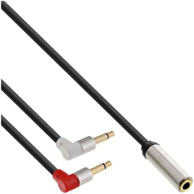 InLine® Slim Audio Kopfhörer Flugzeug-Adapterkabel, 2x 3,5mm Klinke ST an 3,5mm