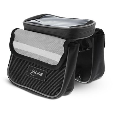 InLine® Sport Fahrradtasche Multi zur Montage auf den Rahmen, schwarz, schwarz