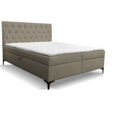 Calip 140x200 Kontinentalbett mit zwei Bettkästen gepolsterte Kopfstütze