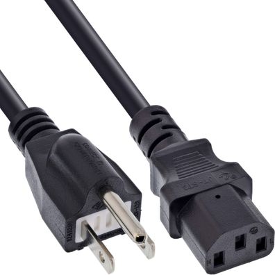 InLine® Netzkabel, Netzstecker Japan auf Kaltgerätestecker C13, 1,8m