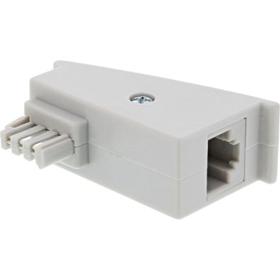 InLine® TAE-F DSL Adapter, TAE-F Stecker auf RJ45 Buchse, 8P2C für Fritzbox, gra