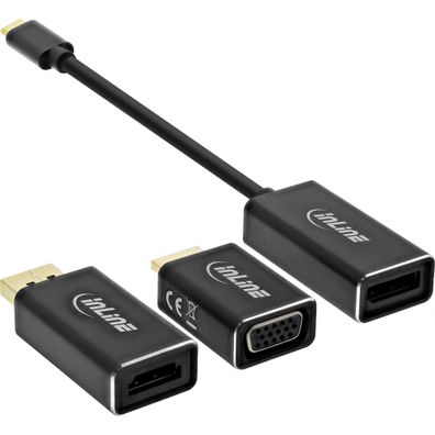 USB Display Konverter Set 6-in-1USB Typ-C Stecker zu DisplayPort BuchseHDMIVGA (