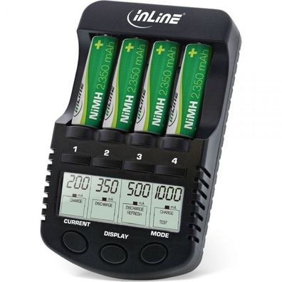 InLine® Premium Schnell-Ladegerät, NiCd+NiMH AA und AAA, bis 1000mA