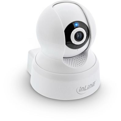 InLine® SmartHome Kamera innen, HD, Bewegungserkennung, Schwenk-/Neigbar, weiß