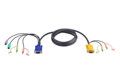 ATEN 2L-5302P, KVM Kabelsatz, VGA, PS/2, Audio, Länge 1,8m