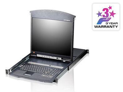 ATEN KL1516AN KVM-Switch 16-fach mit 19Zoll-Display, 19-Zoll-Rackmontage, DE-Lay