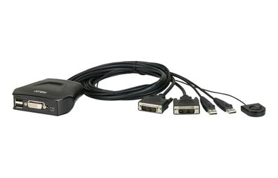 ATEN CS22D KVM-Switch 2-fach, DVI, USB, mit Kabelfernbedienung