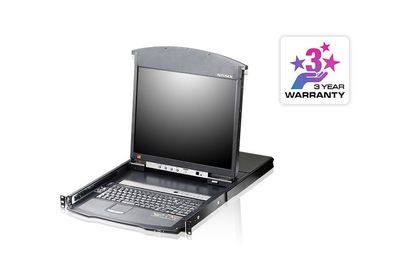 ATEN KL1508AiN KVM over IP Switch 8-fach mit 19Zoll-Display, 19-Zoll-Rackmontage