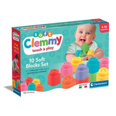 Clementoni 17988 - Clemmy: Bausteine in der Box (10 Stück) - Babyspielzeug