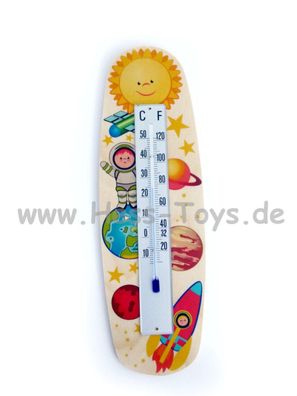 Holzdekoration Thermometer Weltall BxLxH 80x15x255mm NEU Wetter Wetterbericht